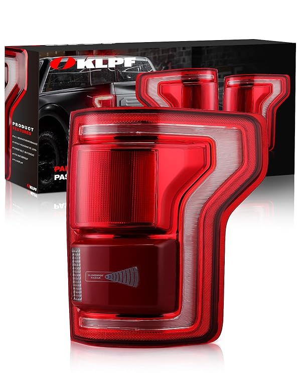 OKLPF LED Tail Lights Compatible With Blind Spot With 2015 2016 2017 Ford F150 F-150,Replace HL3Z13404D,Rear Brake Lamp Signal Assembly,Includes A Luxurious Box,Right Passenger Side Taillights by OKLPF - Used condition - US$99.09