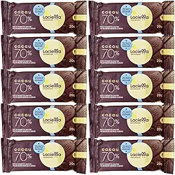 Kit 10 Unidades de Chocolate 70% Cacau Zero Açúcar Zero Lactose de 20g cada - Laciella