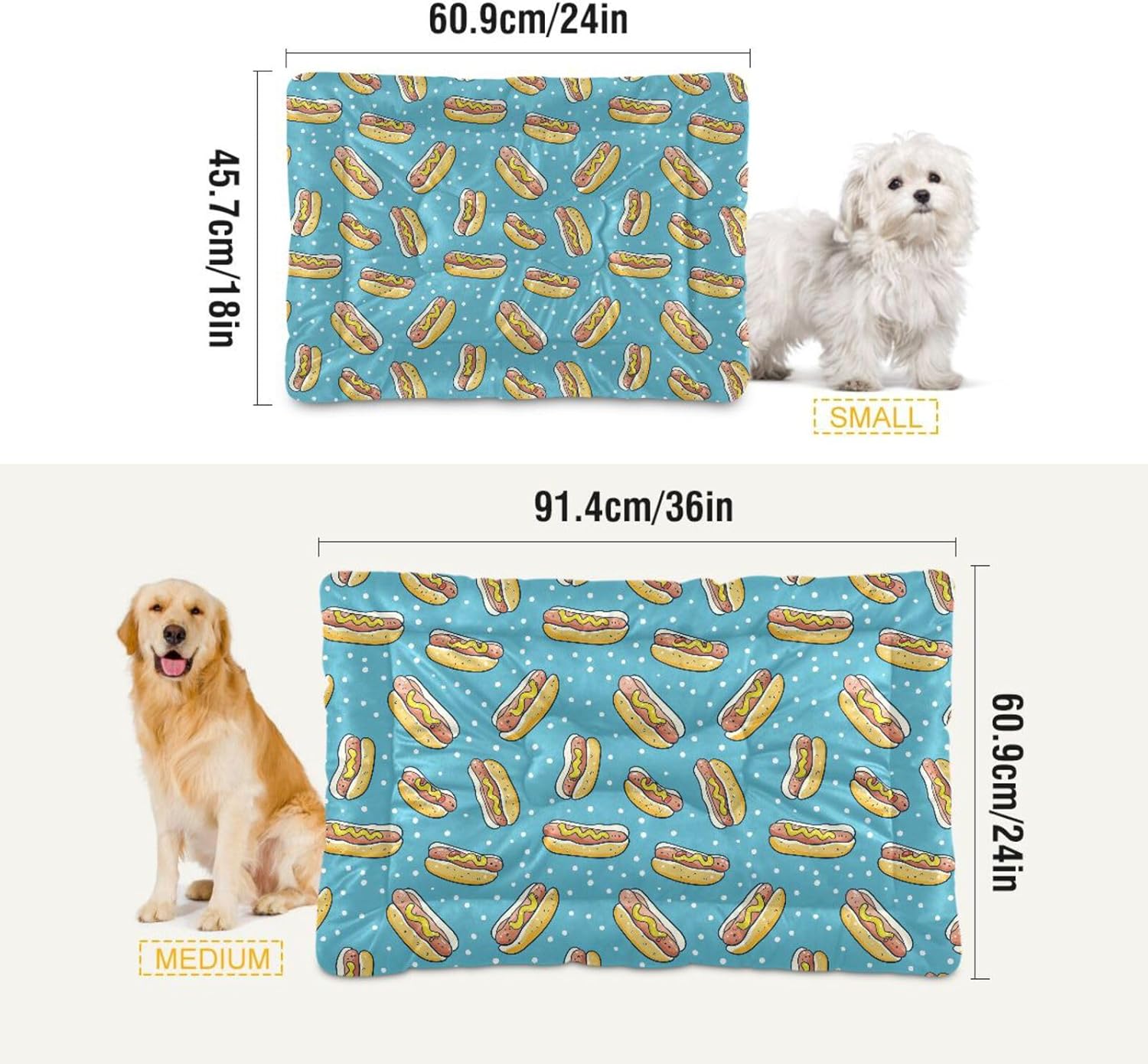 Pet Bed Hot Dog Dog Bed Mat Absorbing Non Slip Pad Pet Sleeping Mat for Small, Medium, and Large Dogs Puppy Cat 36 in x 24 in