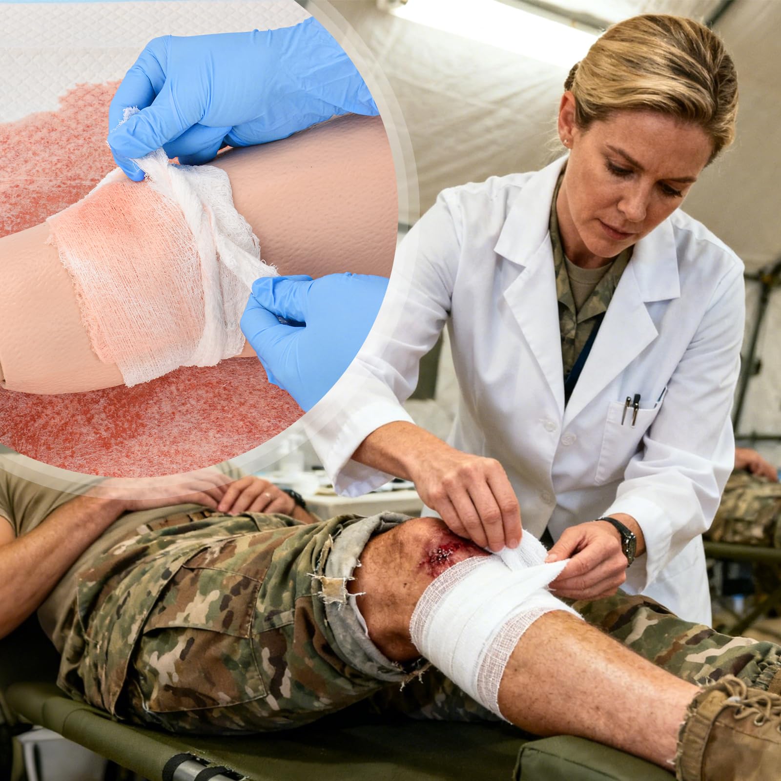 Kit d'entraînement pour l'emballage des plaies, kit d'arrêt de saignement pour l'entraînement de l'hémostase, manchon d'entraînement portable pour l'éducation médicale