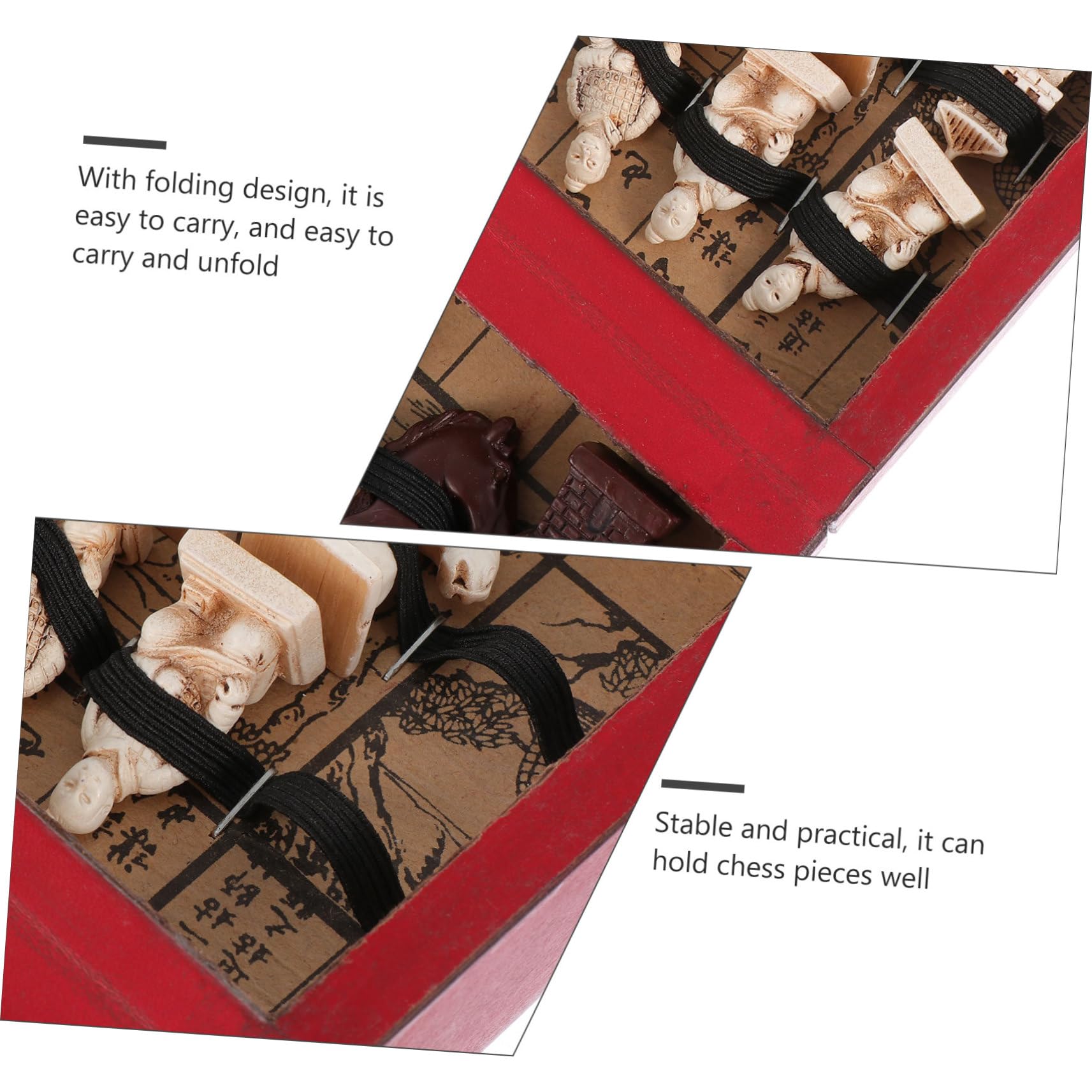 Scacchiera Pieghevole Rossa in Legno e Lega, Set 1 Pezzo | Oggetto Scenico Creativo, Facile da Trasportare, Design Stabile, per Scacchi Decorativi e Giochi da Tavolo