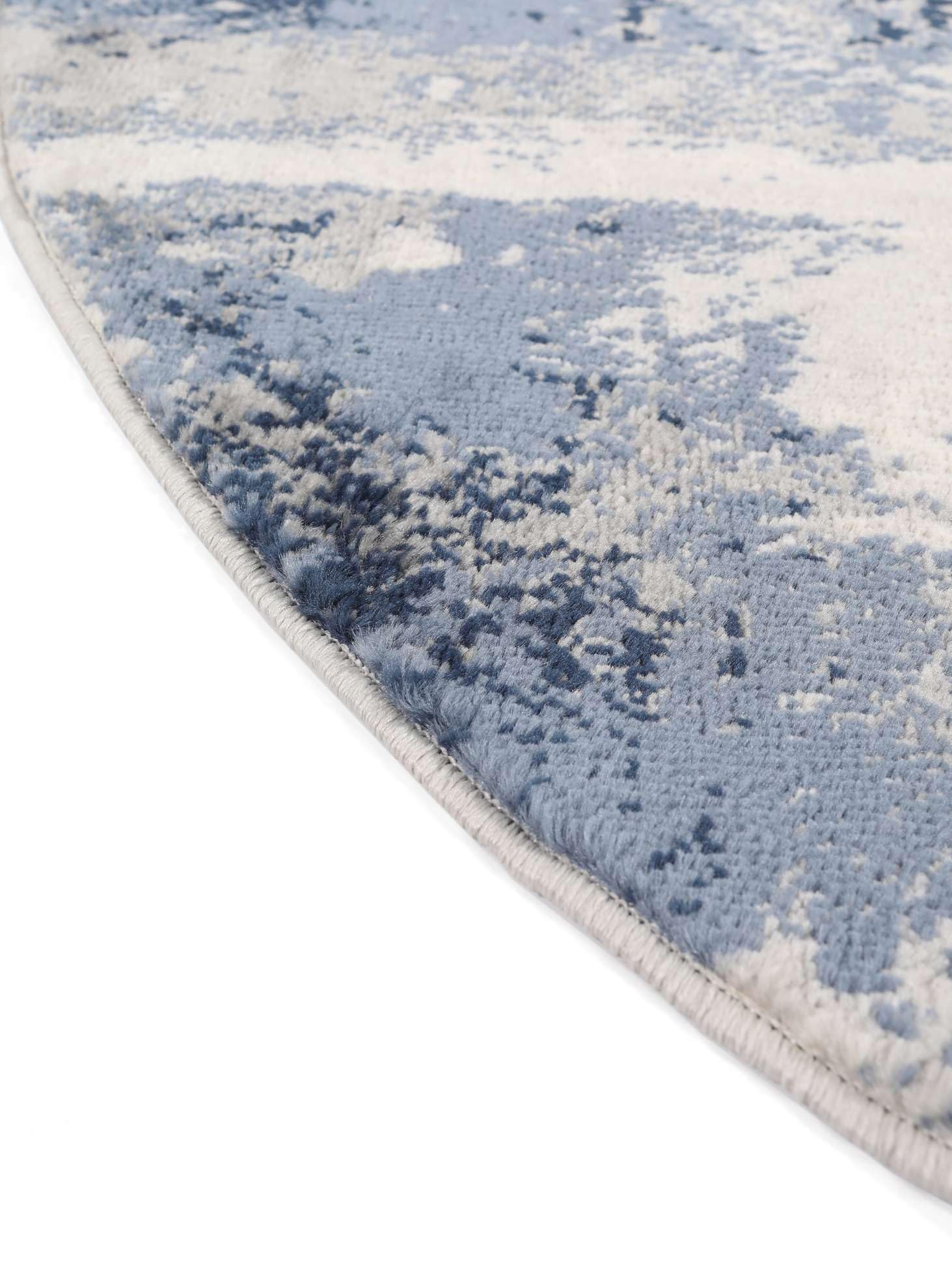 RugVista Mila Tapis, Ø 200 cm, Bleu/Gris