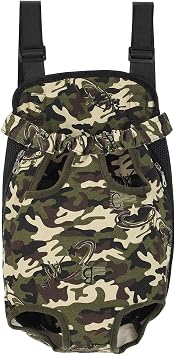 GEEPET Legs Out Front-Facing Dog Carrier Hands-Free Adjustable Pet Puppy Cat Backpack Carrier for Walking Hiking Bike and Motorcycle Small, Camouflage