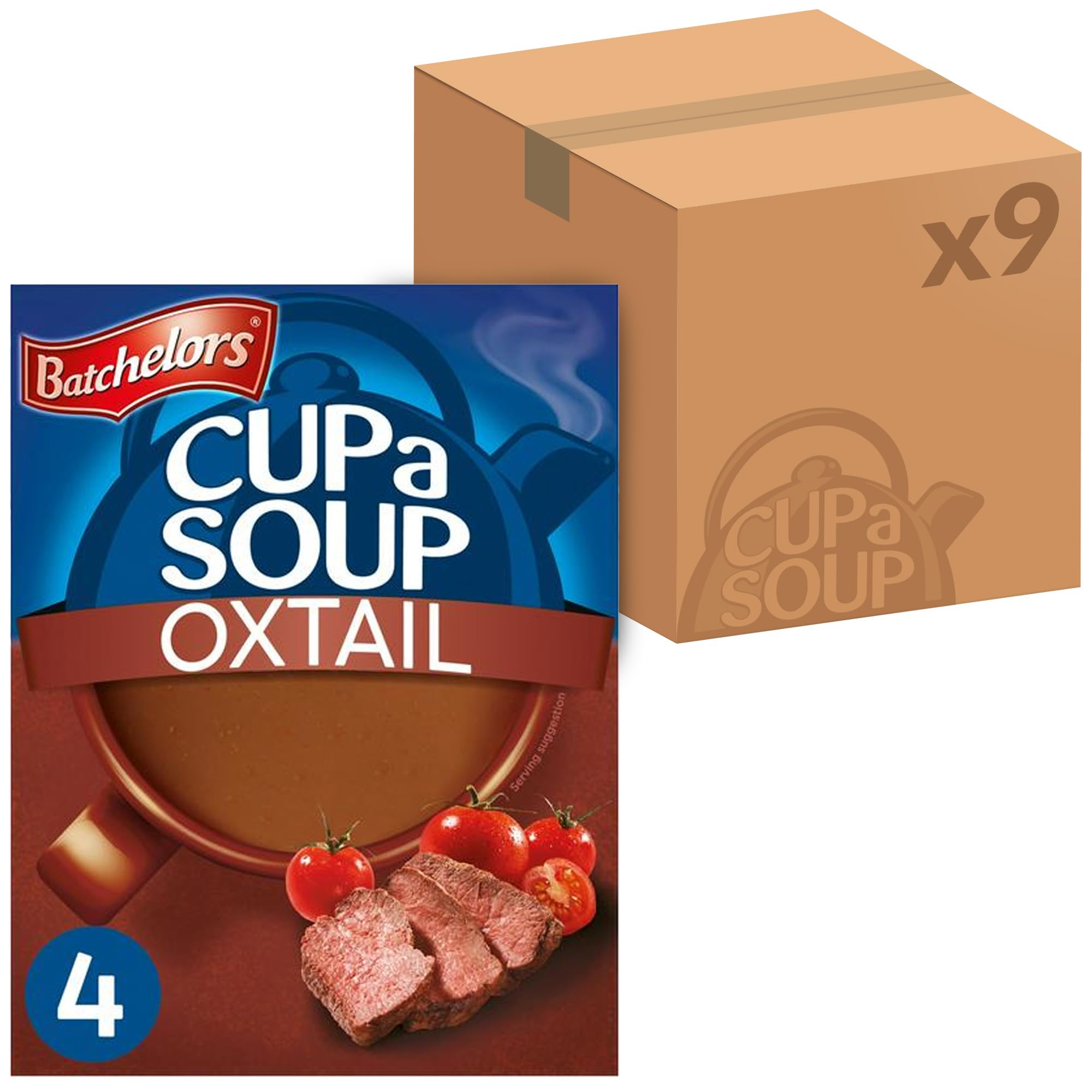 Batchelors Cup a Soup Oxtail Instant Soup, 4 Sachets Per 78 g Box (Total 9 Boxes = 36 Sachets)