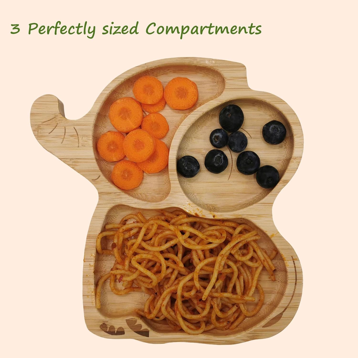 Bamboo Baby Plates for Snacks,Baby Essentials Of Toddler Plates,Eco-Friendly Cute Elephant Design baby Feeding Supplier - Image 6