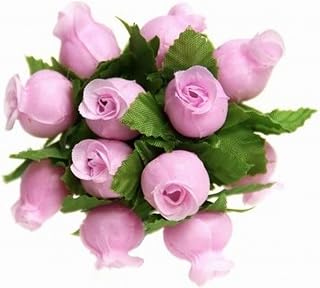 144 Miniature Poly Rose Silk Favor Flower Pick Wedding Shower - Light Pink