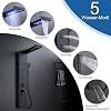 Shower Tower Panel with Mixer, 5-Function Shower Column with LED Temperature Display Rain&Waterfall, Massage Jets, Handheld Shower and Bath Spout, Shower Panel Stainless Steel, Matte Black