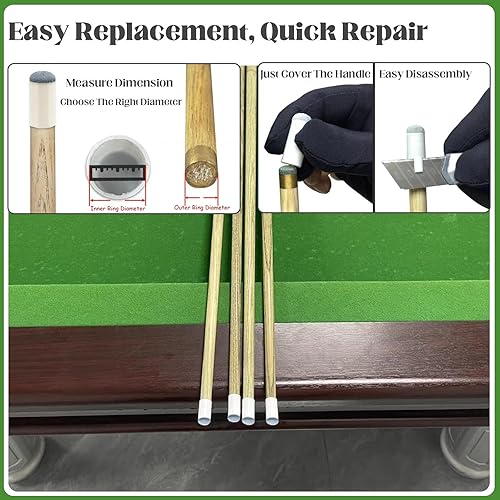 Miniatura 3 de Juego de 20 puntas de taco de billar, 4 tamaños, kit de repuesto de puntas de cola de billar, kit de reparación de tacos de billar, accesorios de