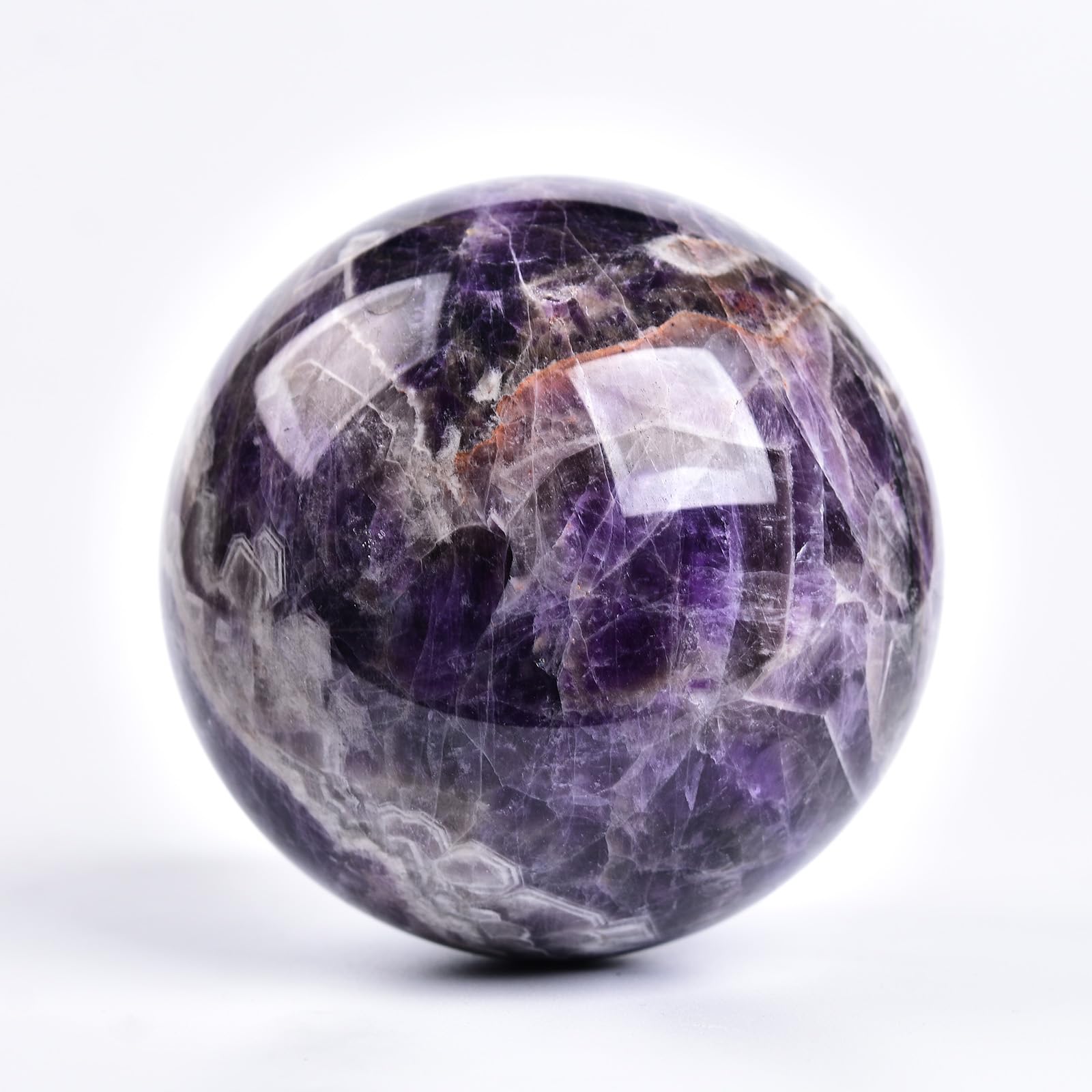 水晶 自然結晶 置物 約10cm Amazon.com: JIC 寶石大型水晶球雪佛龍紫水晶療癒水晶球附木架冥想家居
