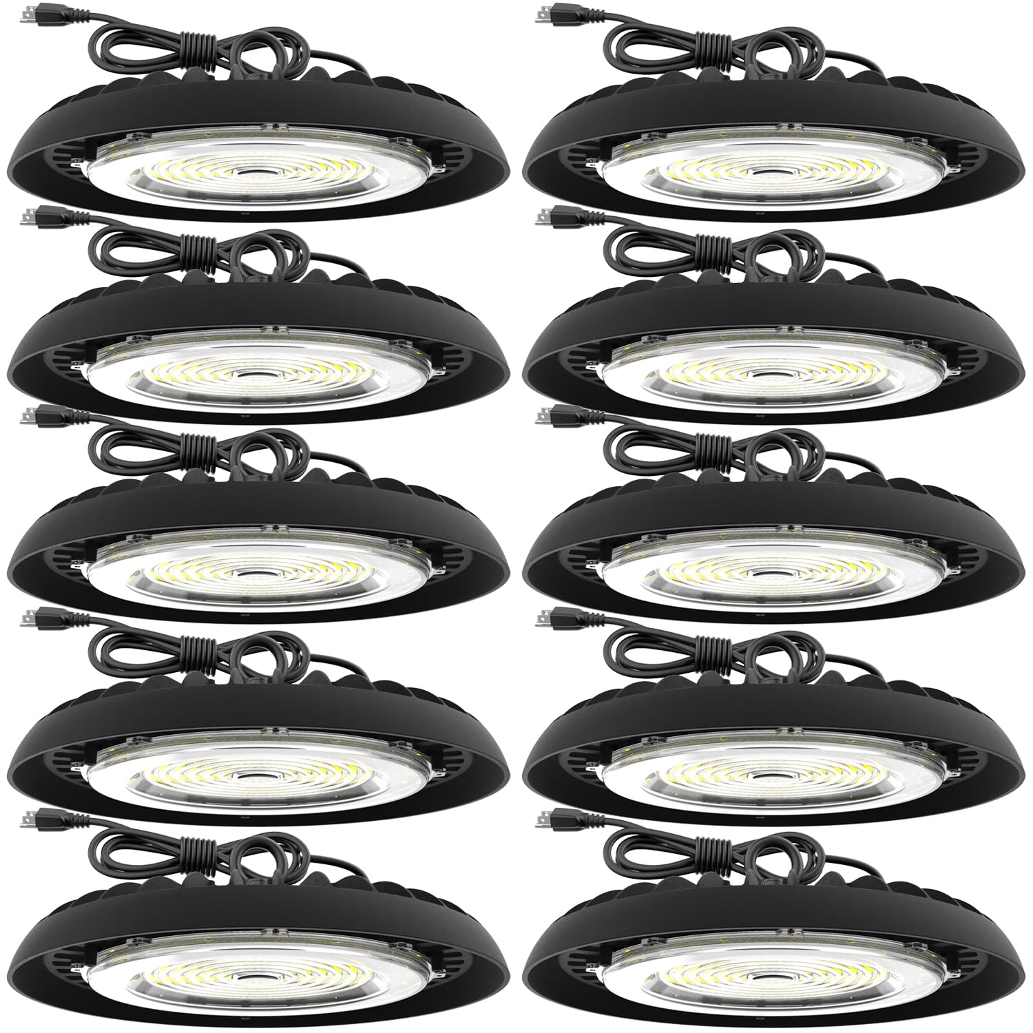 Sunco 10 Pack UFO LED High Bay Light 200W 28000 Lumens 5000k Ultra Bright Commercial Shop Lights for