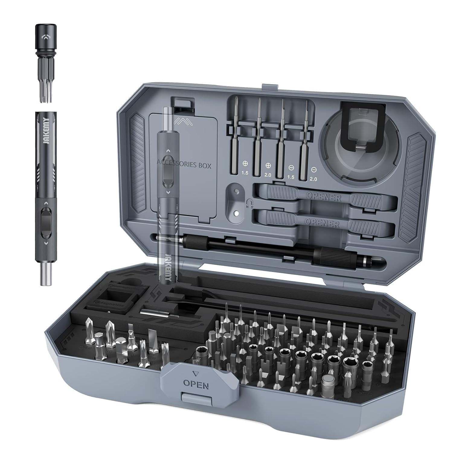 All Metal Small Ratchet Screwdriver Set, JAKEMY Portable Ratcheting ...