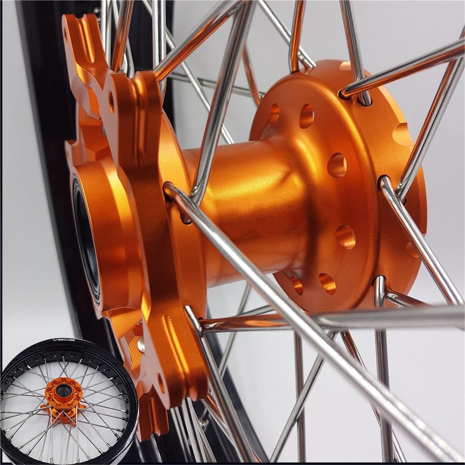 Piasty kół Motocykla Pasuje do SX SXF XCF pasuje do FC FE 2013-2026 motocykl 25 MM/30 MM przednia tylna piasta koła 36 otworów felgi szprychy Przednia Tylna Piasta(Rear-Orange)