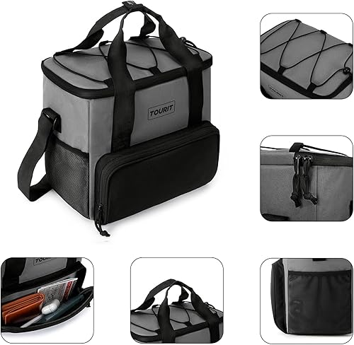 Miniatura 3 de TOURIT Bolsa térmica de almuerzo con bolsas de hielo reutilizables para enfriadores de larga duración