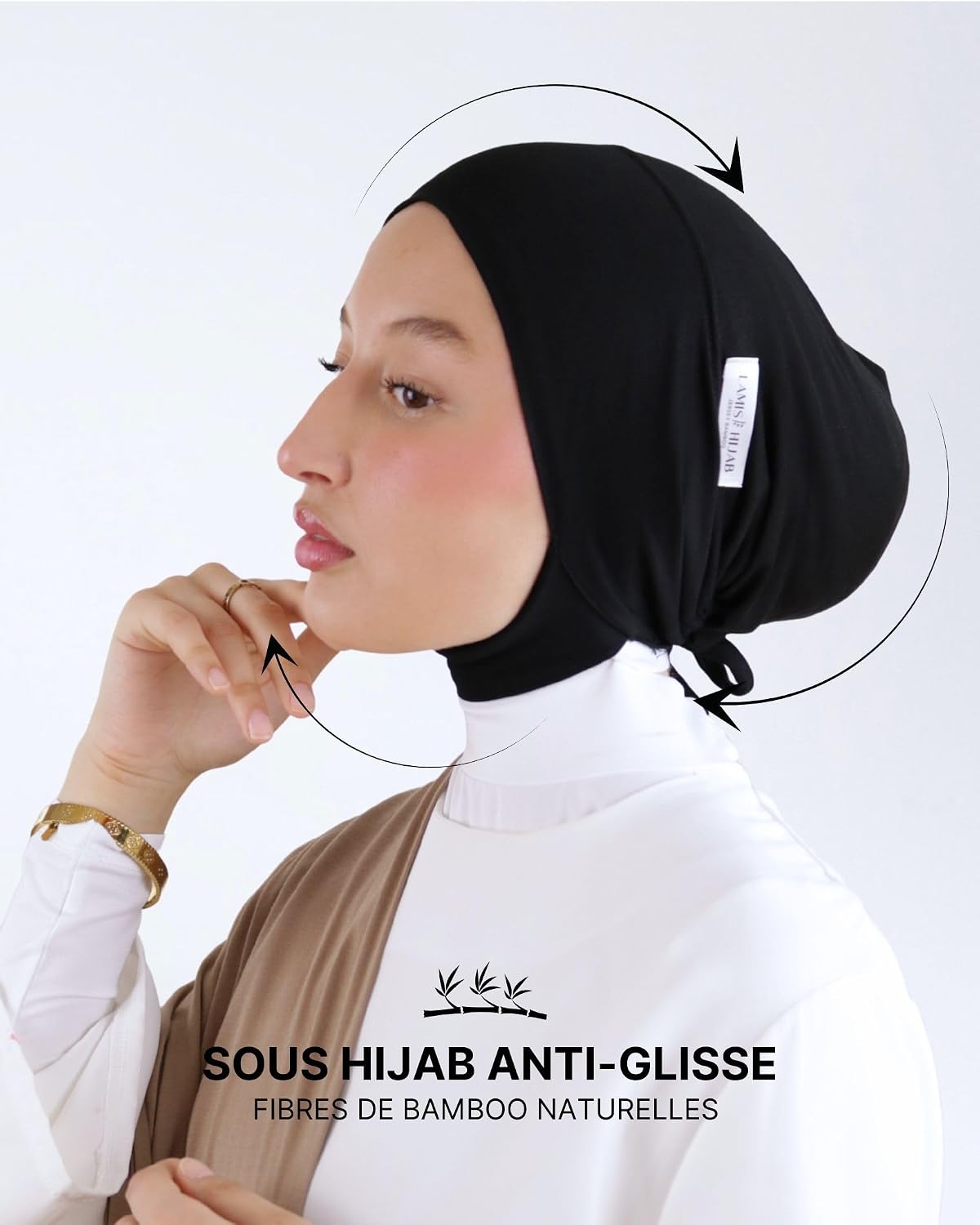Breathable & Hypoallergenic Natural Bamboo Fiber Jersey Hijab Hat for Women Muslim Veiled SH-7 image 2