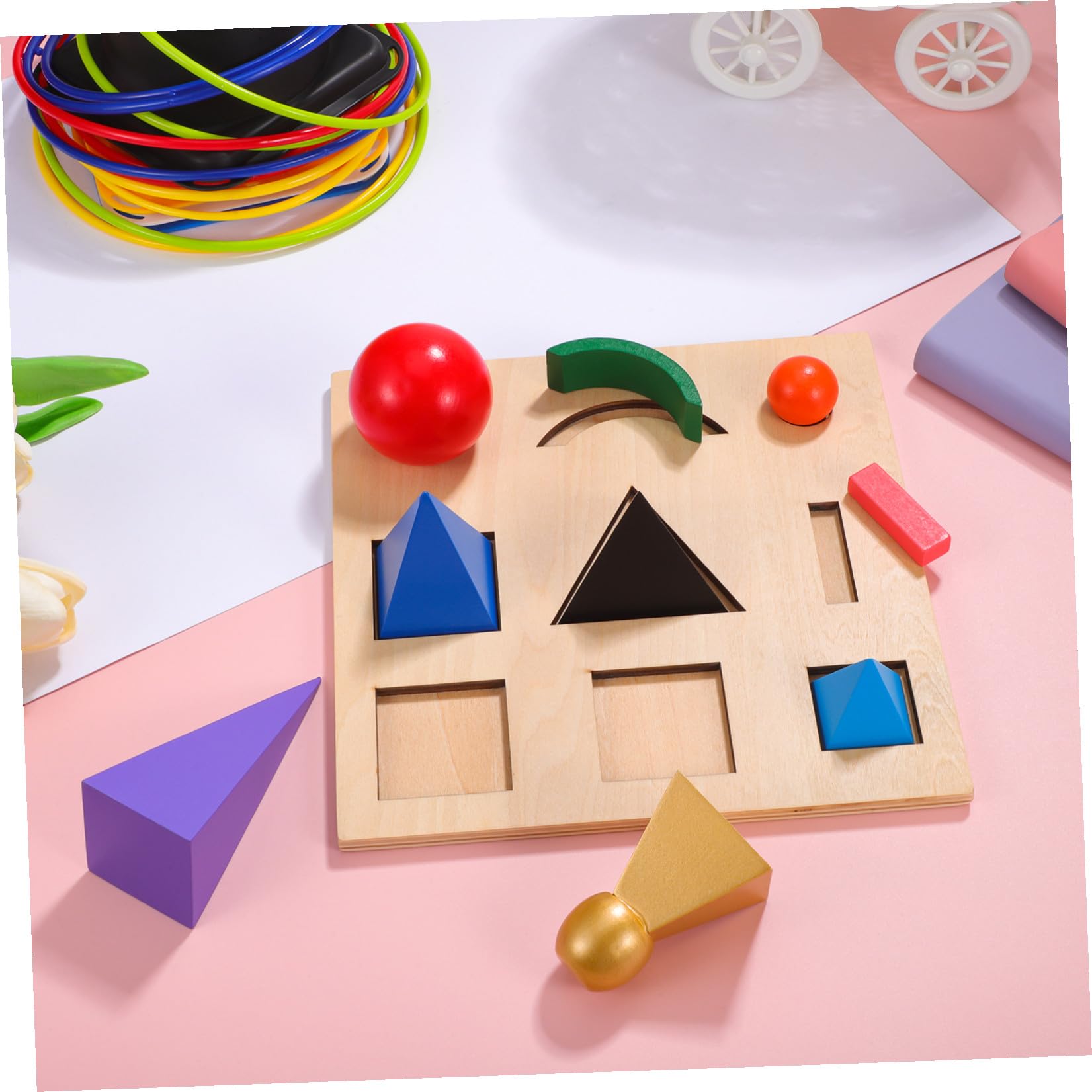 SOIMISS Giocattolo Didattico in Legno per Ragazzo Ragazza Set Segni Sintassi Puzzle Stereoscopico Esercita Concentrazione Coordinazione Occhio-mano Interazione Genitore-figlio