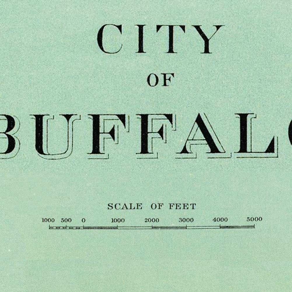 Antiguos Maps Buffalo New York circa 1895 | Art Print Poster Vintage Wall Decor | 24 x 36 inches (610 mm x 915 mm)