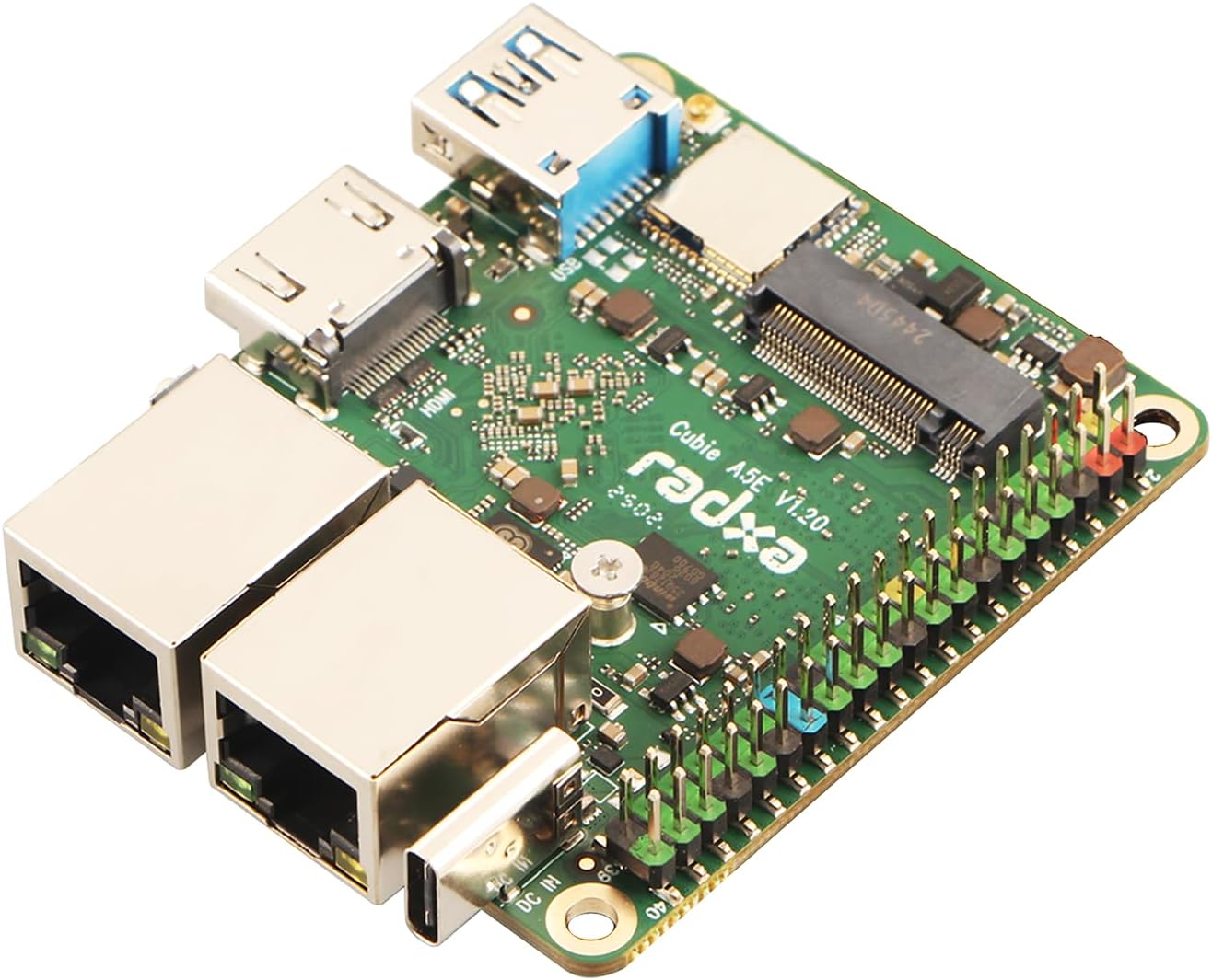 Cubie A5E, 8-core CPU, Dual Gigabit Ethernet Ports,Supporting M.2 2230 NVMe SSD,Single Board Computer