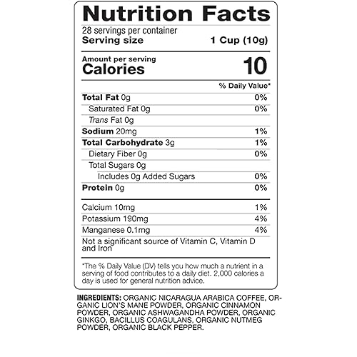 Miniatura 9 de Focus Coffee with Superfoods - Café molido orgánico con hongos probióticos, apoya la concentración y la digestión saludables, infundido con