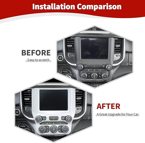 Miniatura 30 de RT-TCZ Para RAM Center Dash Radio Cover Trim para Dodge RAM 2018-Present Purple Interior Accesorio