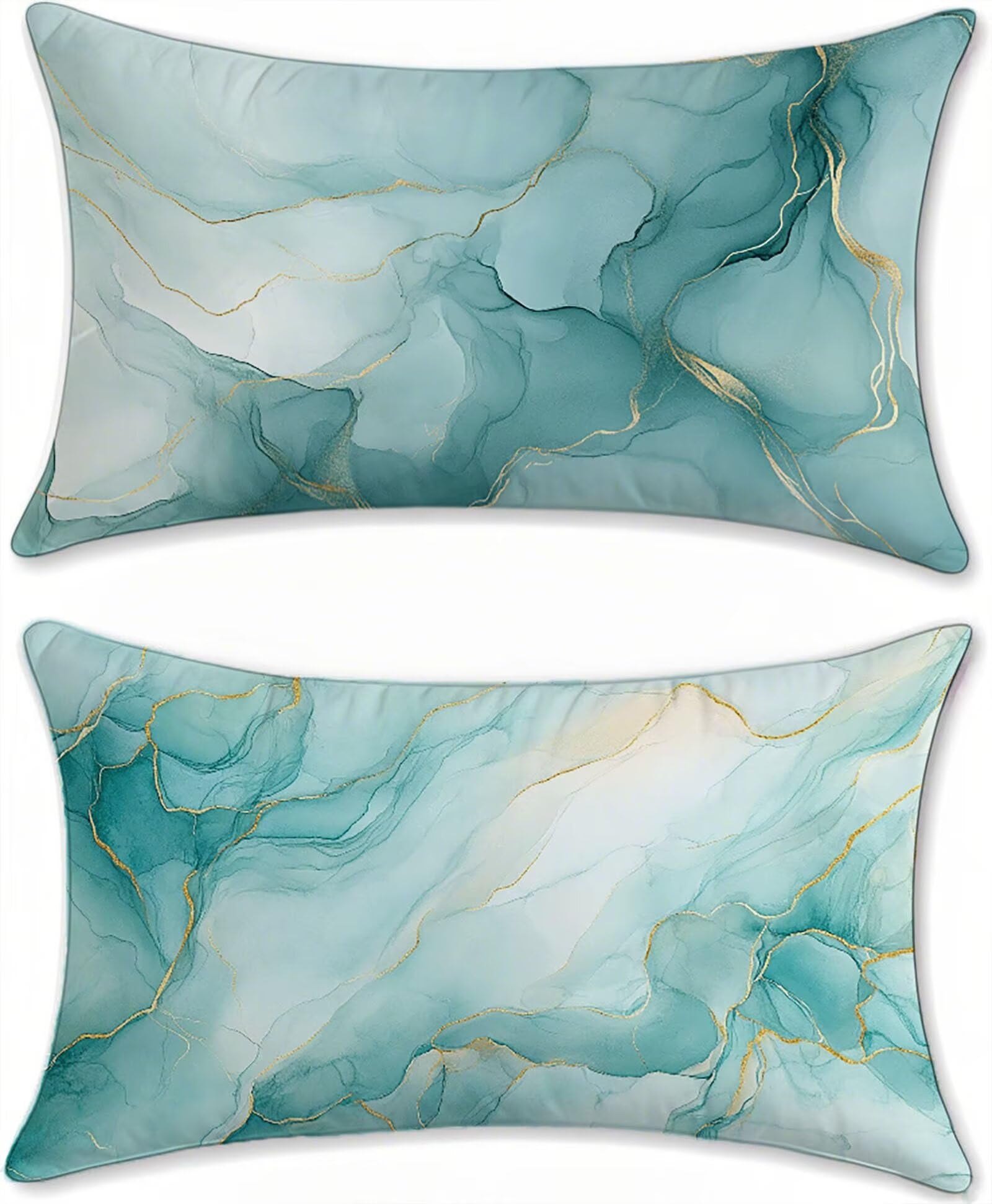 Housse coussin extérieur imperméable turquoise 60x90cm évite les taches et l'eau