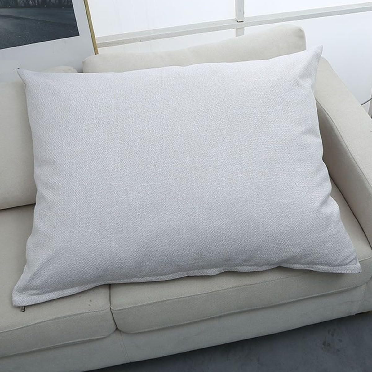 SWJ-swjssb Throw Pillow Covers Linen Pillow Covers With Zipper Cotton Decorative Pillows Rectangle Cushion Covers Farmhouse Boho Decor For Sofa Couch Bed Living Room (Color : Beige, Size : 50x70 cm)