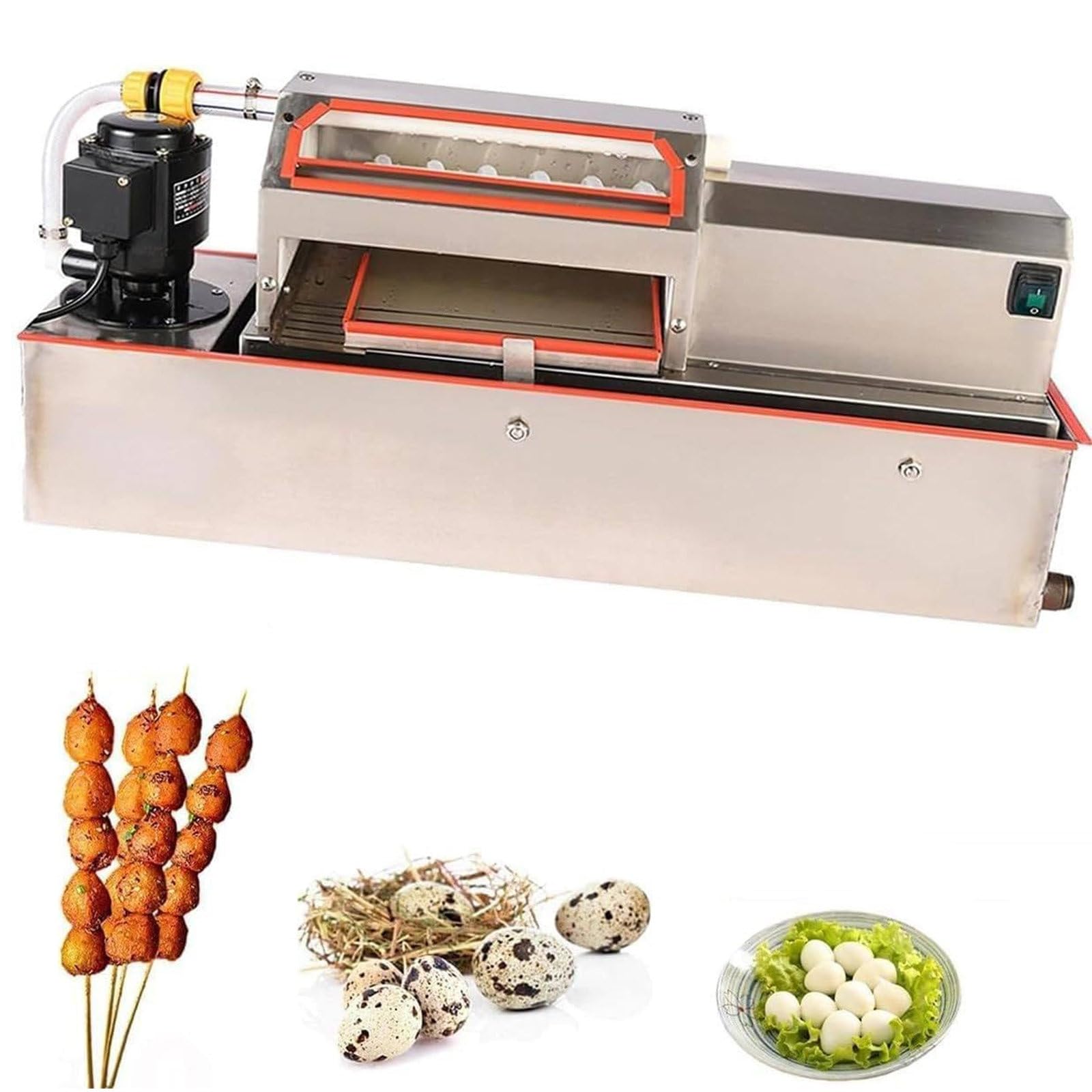 Máquina peladora automática de huevos de codorniz, peladora comercial de huevos hervidos, capacidad de 35 kg/h, herramienta de pelado de alta eficiencia, compacta, fácil de limpiar para el negocio
