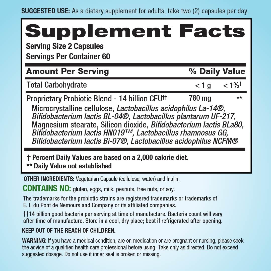 PB8 Probiotic | 14 Billion CFU | 120 Vegetarian Capsules | 8 Strains — Amazon image 2