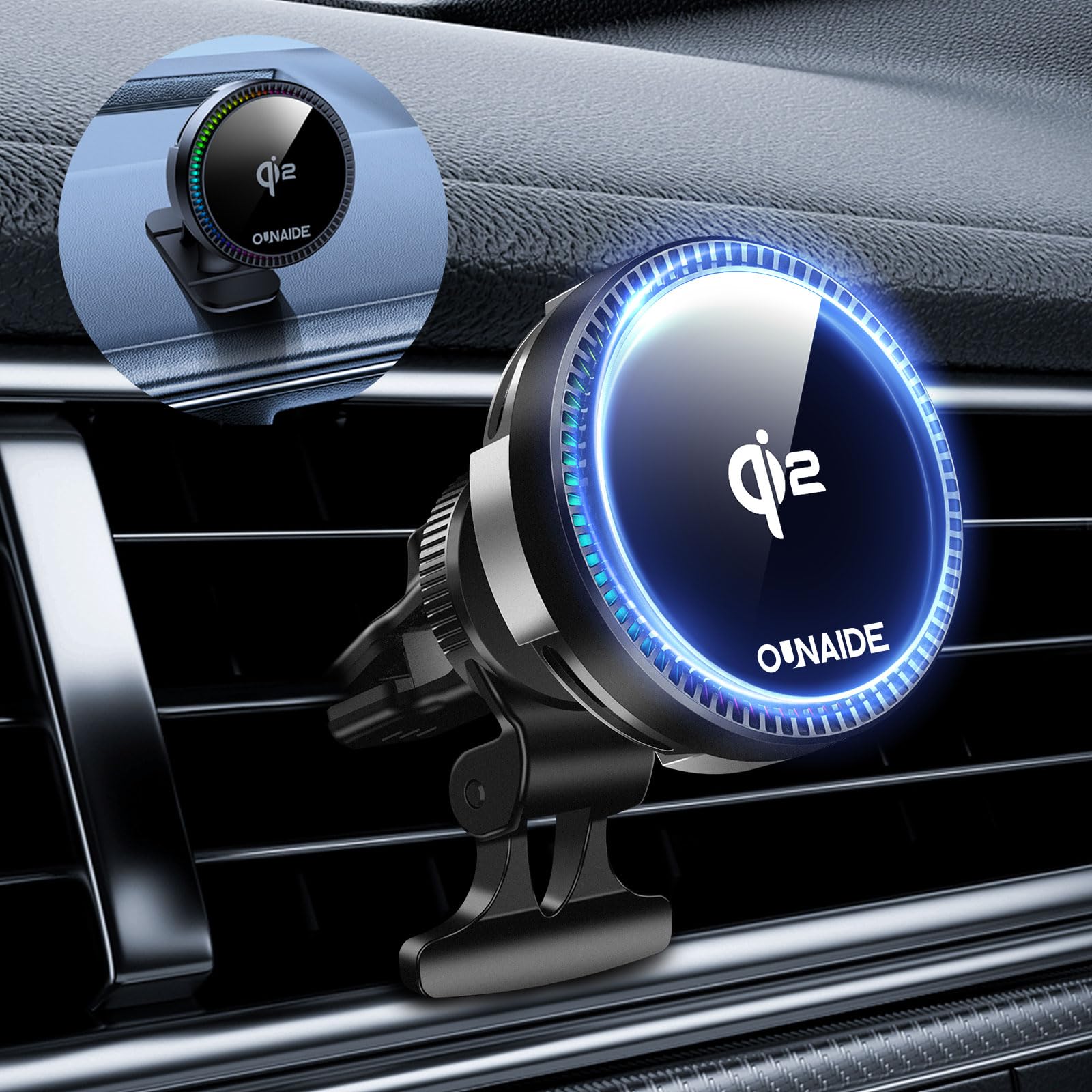 Amazon.co.jp: 車載ワイヤレス充電器【2025新登場 冷却ファン付き】Qi2 