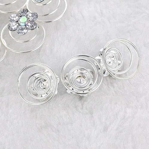 Miniatura 9 de 12 horquillas en espiral para el cabello, espirales, espirales, pinzas para el cabello para boda, novia, diamantes de imitación de perla, accesorios