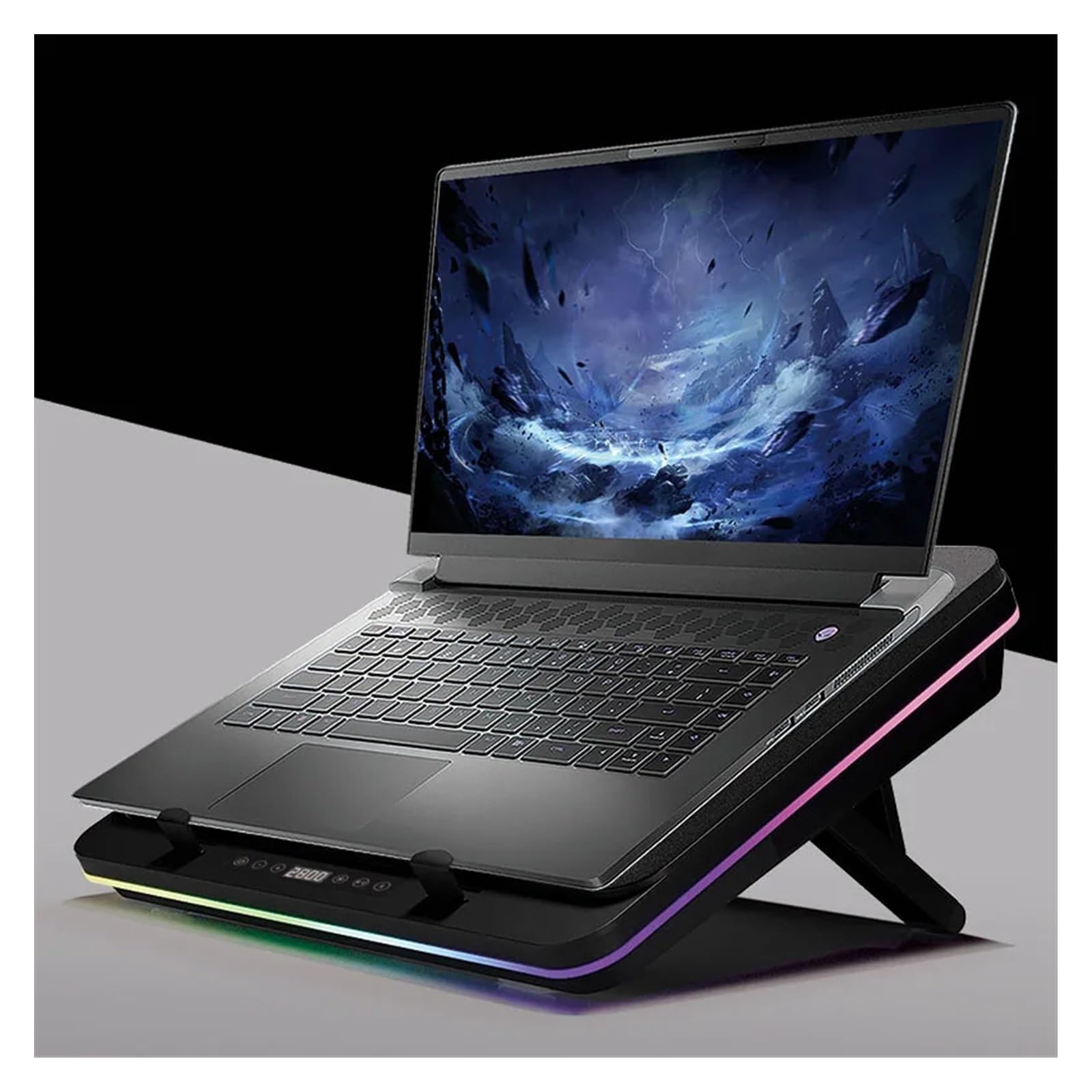 Supporto di raffreddamento for laptop da gioco GT600, for notebook da 14", 16", da 18" a 19", turboventola da 5,5 pollici, altezze regolabili a 7 livelli(V2)