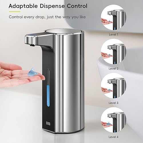 Miniatura 4 de EKO Aroma Pro - Dispensador automático de jabón líquido sin contacto de 13.5 onzas líquidas, dispensador de jabón para manos y platos recargable