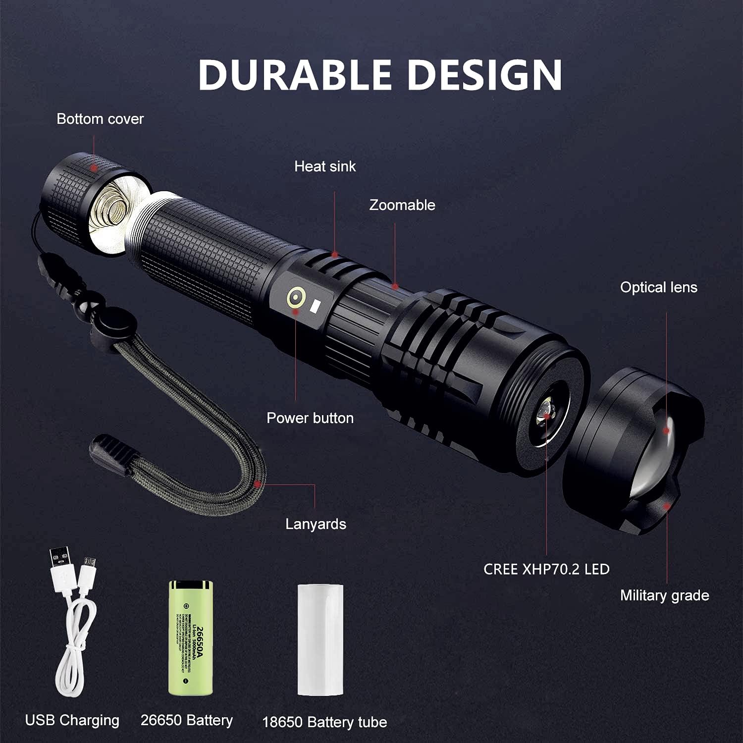 Rechargeable Flashlights Tactical Flashlight Adjustable Image