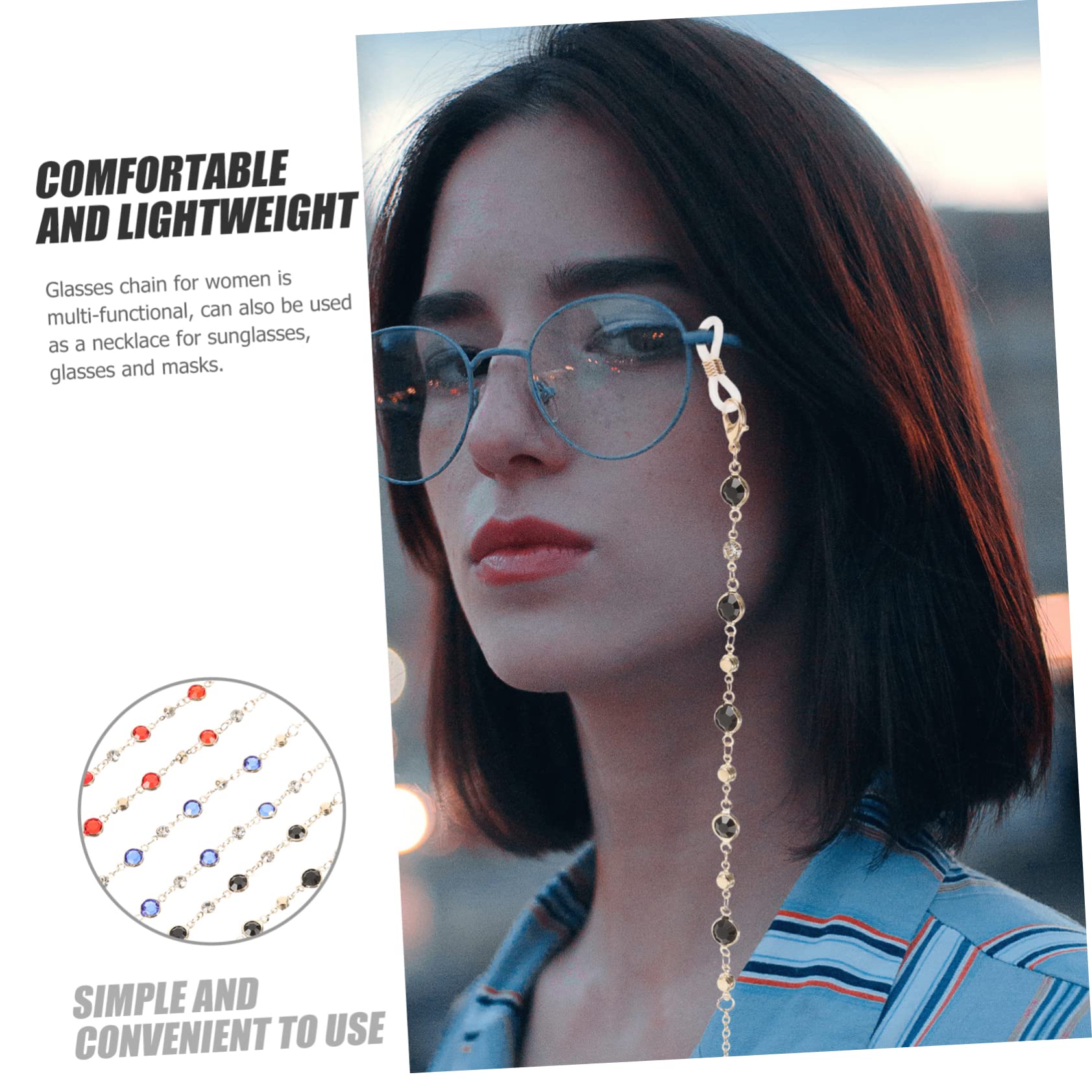 Beaupretty Cadena De Gafas Conformado Correa De Gafas Cadena De Anteojos Con Cuentas Gafas De Sol Cadenas De Anteojos De Mujer Cadenas De Anteojos Con Cuentas Aleación