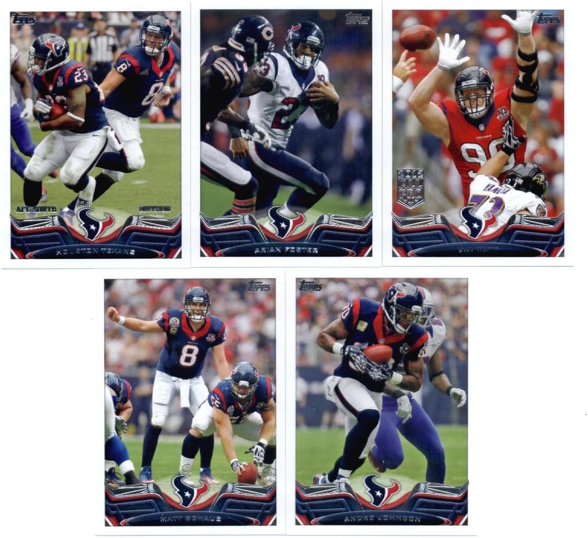 2013 Topps NFL Football Team Set (SEALED) - Houston Texans : 14 Cards > Duane Brown D.J. Swearinger Brooks Reed Johnathan Joseph J.J. Watt Def POY Owen Daniels Ed Reed Brian Cushing DeAndre Hopkins J.J. Watt Arian Foster Houston Texans Andre Johnson Matt Schaub