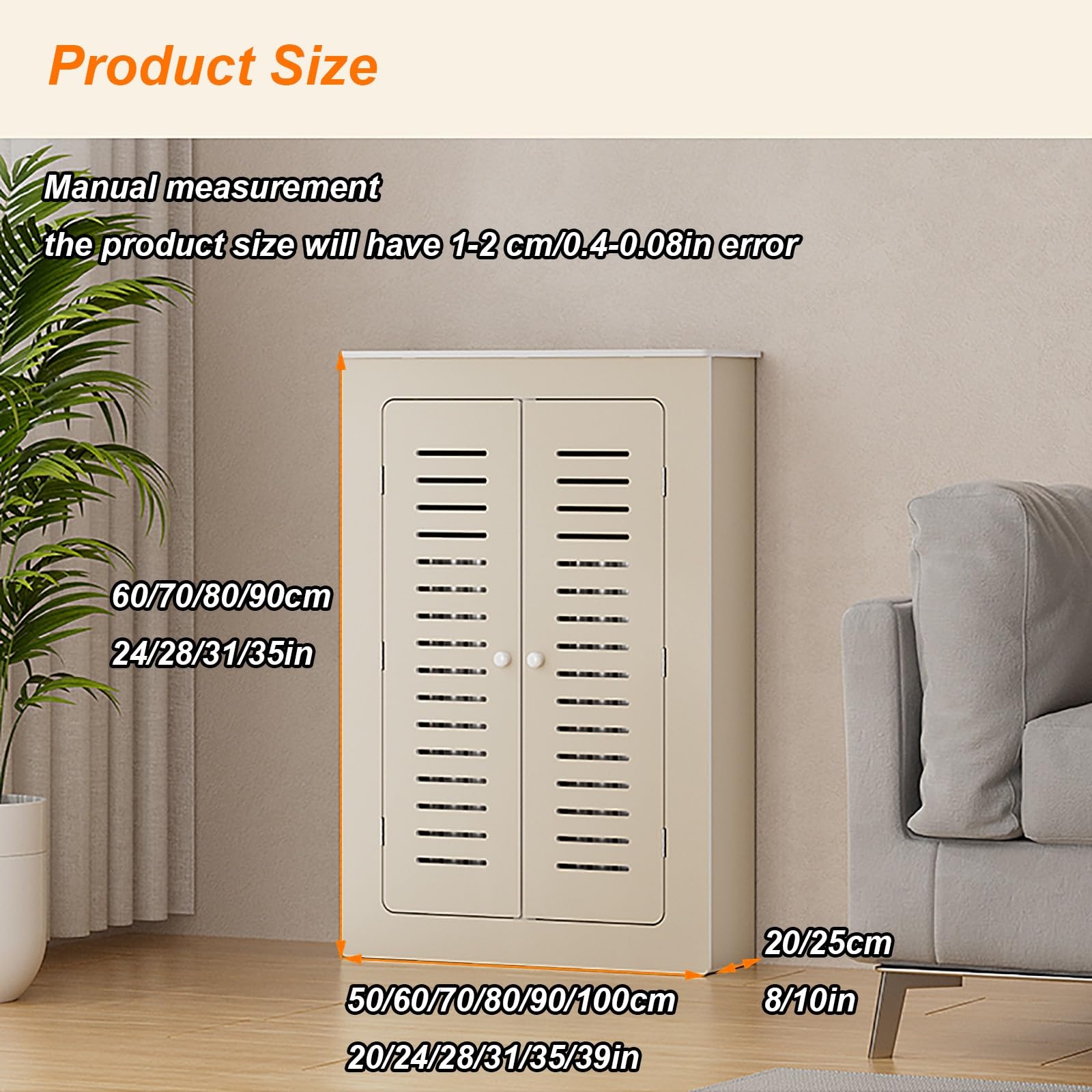 Modern Style Radiator Cover Cabinet for Home, Horizontal Slat Shelves Organizer for Living Room Heating Decorative Hide Cluttered Pipes(100x80x25cm/39x31x10in)