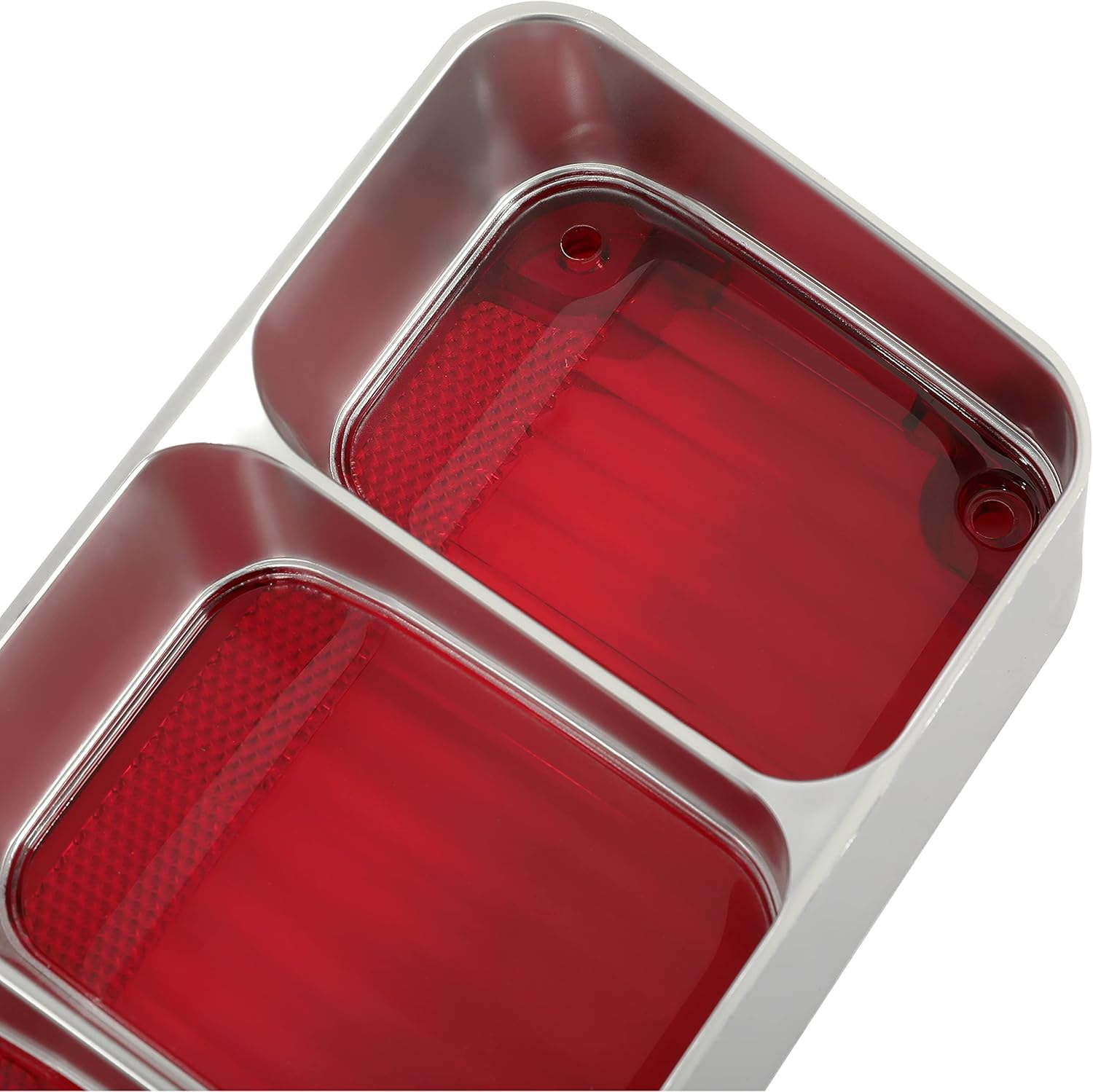 HECASA Lower Tail Light Assembly Compatible with 1972 Oldsmobile Cutlass/442/Cutlass Supreme Tail Lamps W/O Bulbs Red Lens & Silver Housing LH & RH 2Pcs