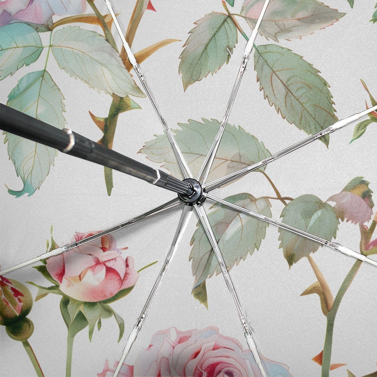 FORMRS Automatic Umbrella, Rose Pink Umbrella Compact Lightweight, Waterproof Windproof for Sun Rain Travel