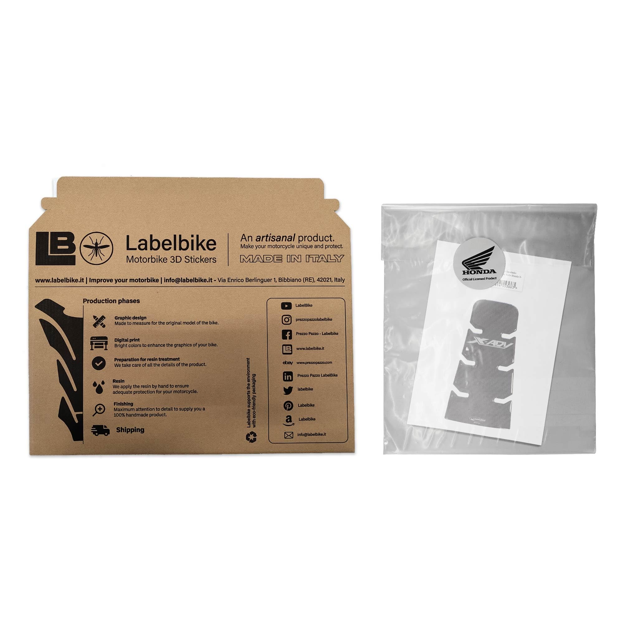 Labelbike 3D Harz Aufkleber Für Honda X-ADV 750 2017-2020 - Carbon Optik Schutz & Dekoration
