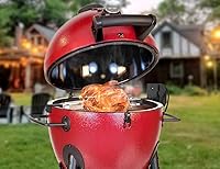 Vista 6 de Skyflame Kit de asador de acero inoxidable con motor de rotisery resistente y accesorios – se adapta a Big BGE Kamado Joe Pit Boss y otros