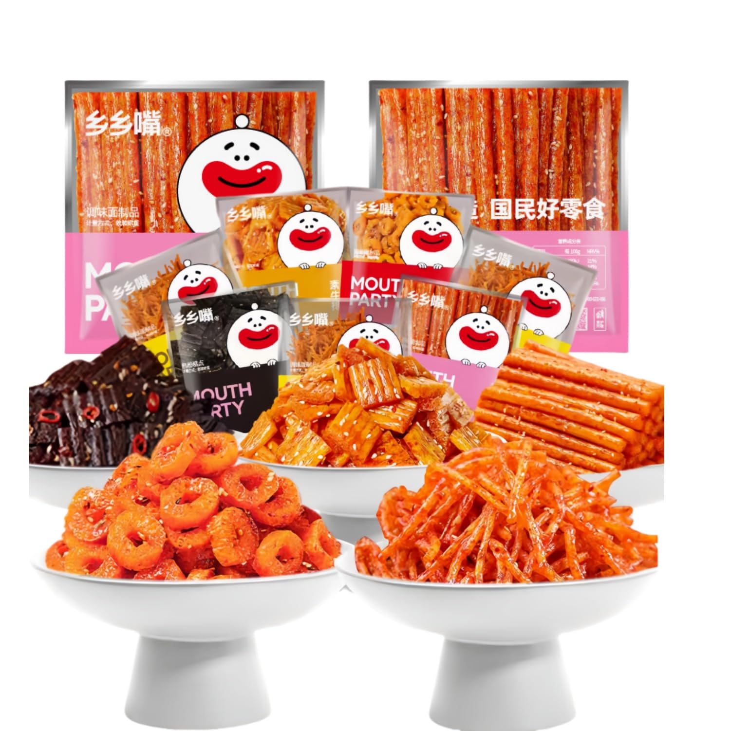 Latioa Spicy Strips Snacks Asiáticos Tiras Picantes 18g x 5 Paquetes