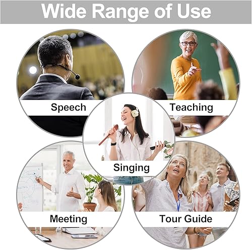 Miniatura 7 de Juego de 2 micrófonos para auriculares, pluma flexible con cable, conector de 0.138 in negro para profesores, altavoces, bailarines, presentaciones,