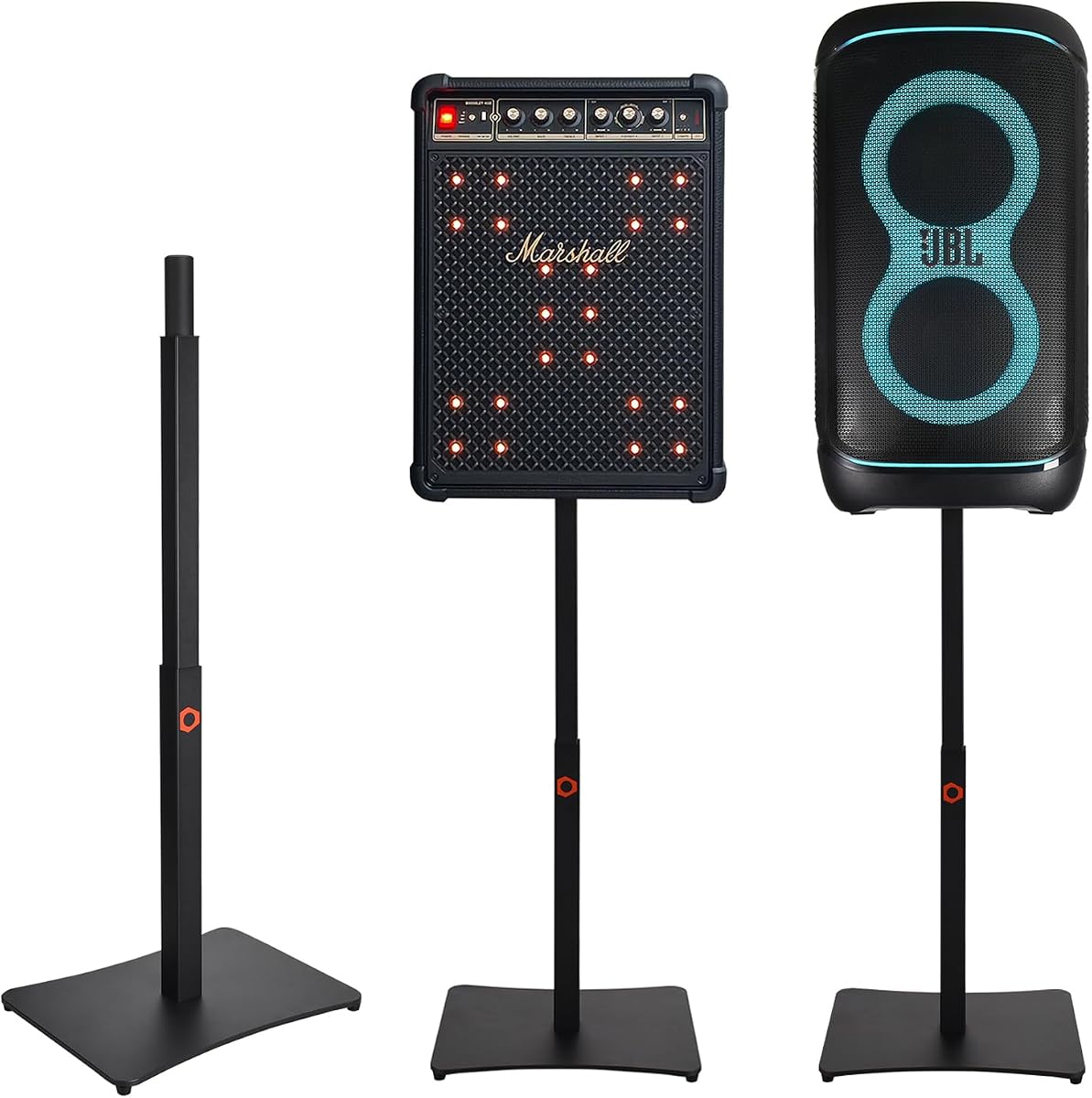 Funda de soporte de elevación ajustable para altavoz portátil JBL PartyBox 520/320/310/110/100/Club 120, base pesada, soporte de poste de altavoz totalmente metálico, compatible con altavoz Marshall Bromley 750/450
