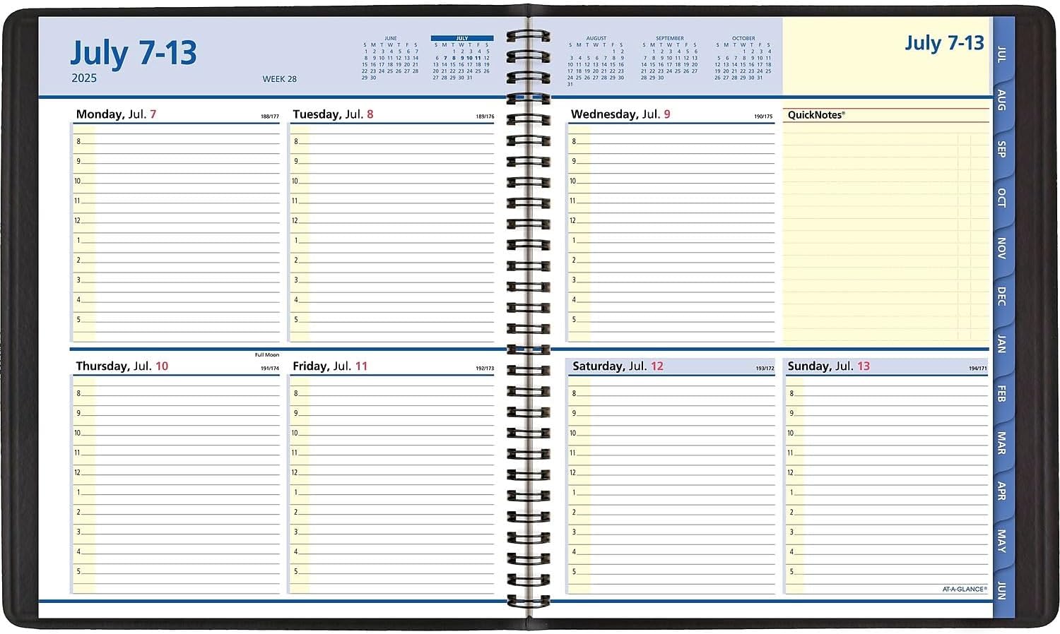 2025-2026 AT-A-GLANCE QuickNotes 8" x 10" Academic Year Weekly & Monthly Planner, Faux Leather Cover, Black (76-11-05-26)