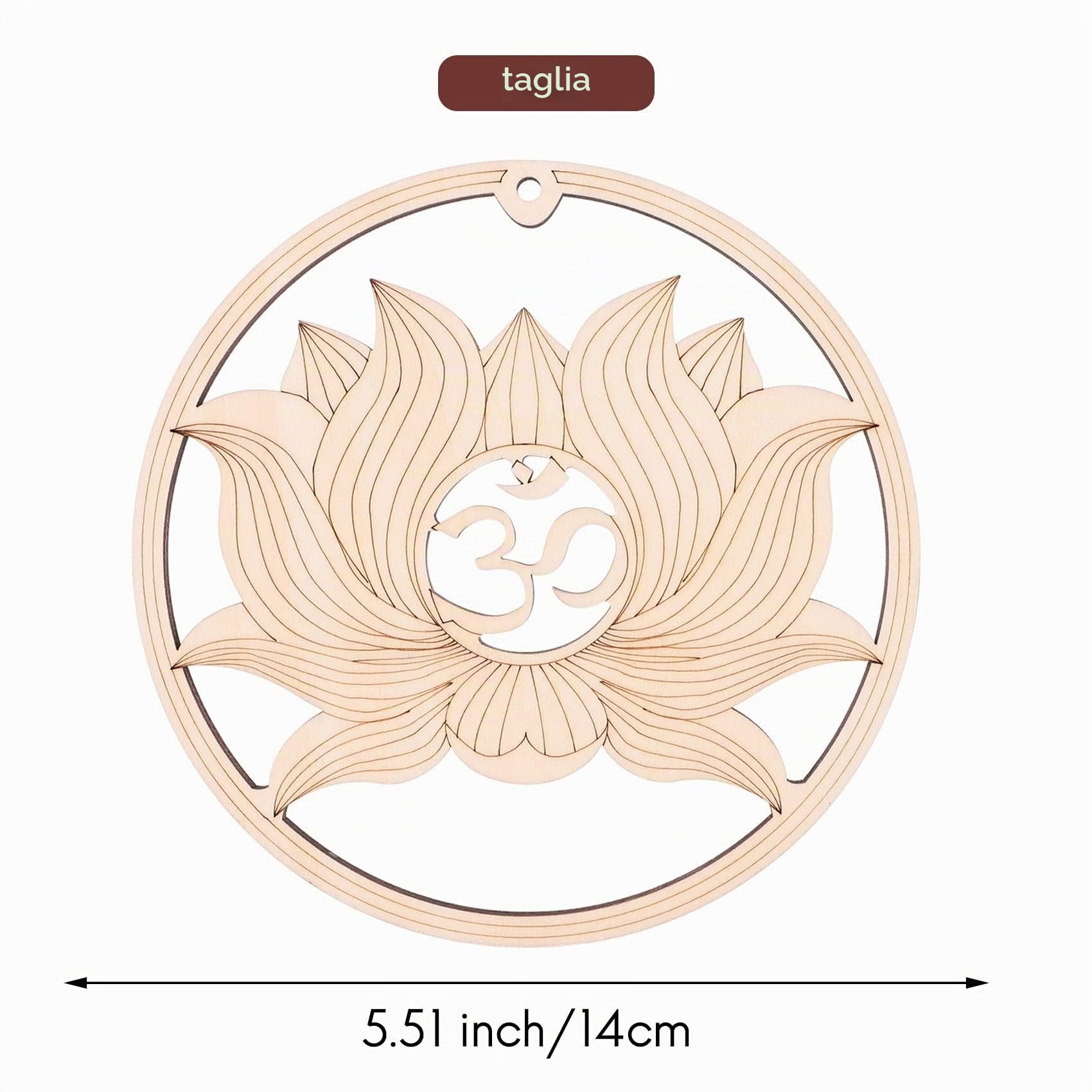 8Pcs DIY Fiore della Vita sottobicchieri in Legno, Mandala Sottobicchieri per Bevande, Geometria Sacra Scultura Wall Arte Dipinti Murali per Yoga Purificazione Meditazione Luminoterapia(14cm)