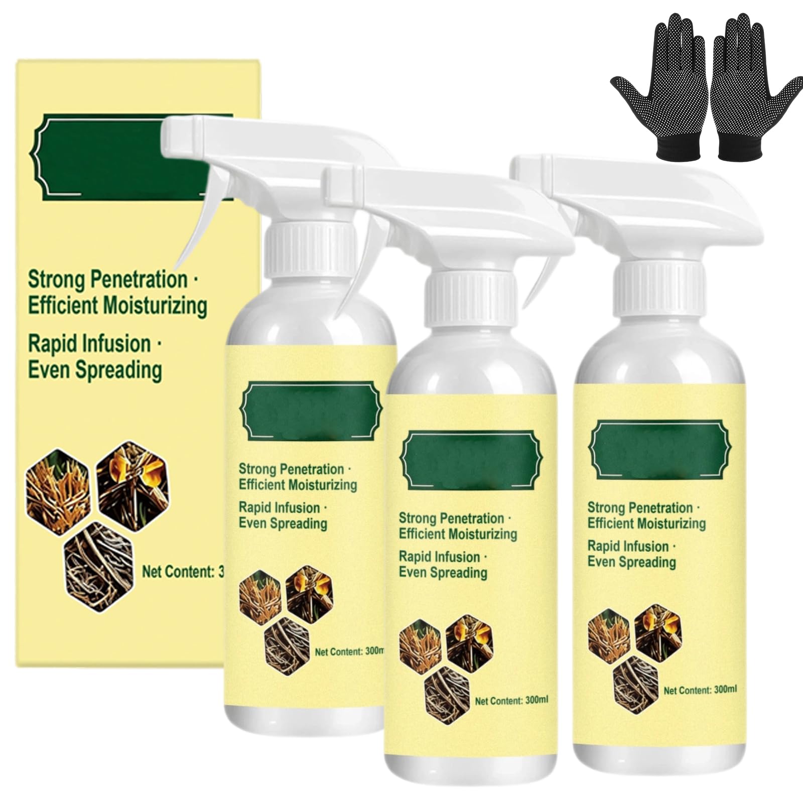 Fast-Acting Natural Weed & Grass Killer Spray, Pet Safe Weed Killer (3pc)