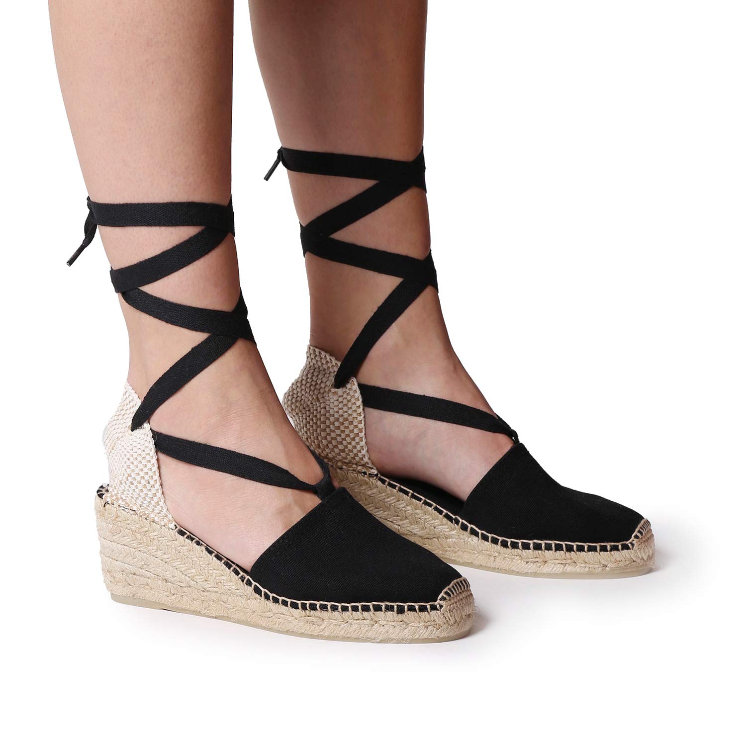 TONI PONS Valencia - Espadrille compensée végétalienne pour Femme de en Toile de Coton.