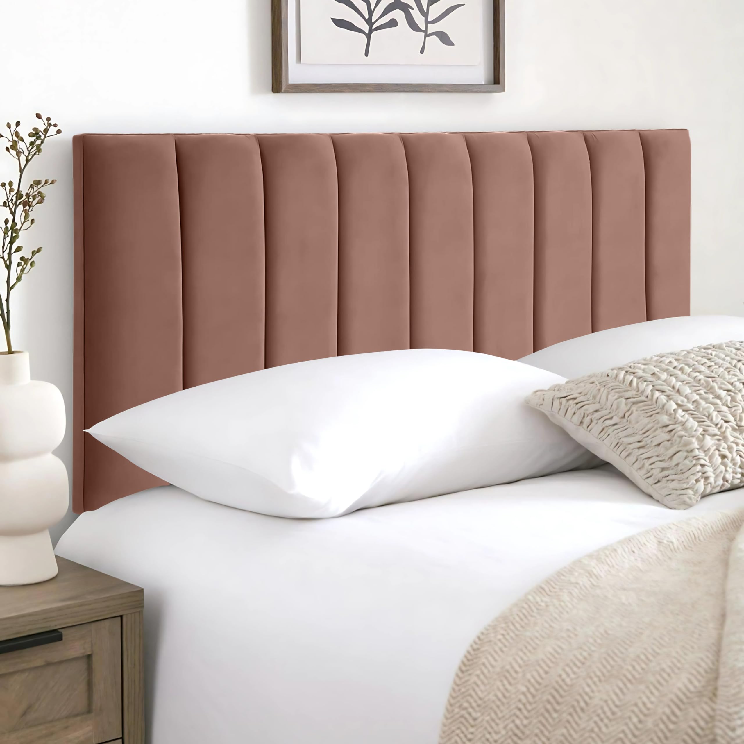 HB-1 Headboards for Beds – 9vp 24'' Divan Bed Headboard – Headboards for Divan Beds, Bedroom & Hotel Furniture, Elegant Soft Plush Fabric Head Board (Lilac-Plush, 4FT Small Double) — image 1