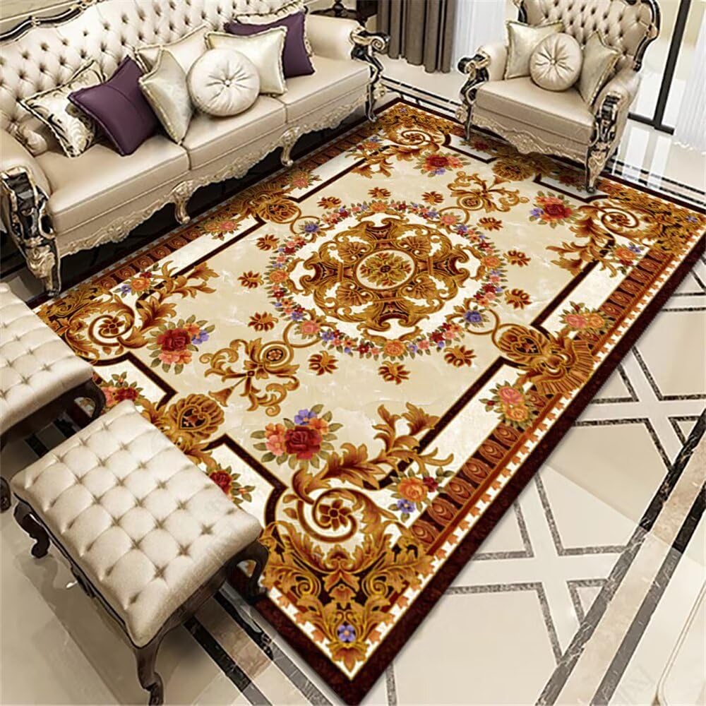 Tapis de centre de salon marron décoration chaleureuse et confort de sol