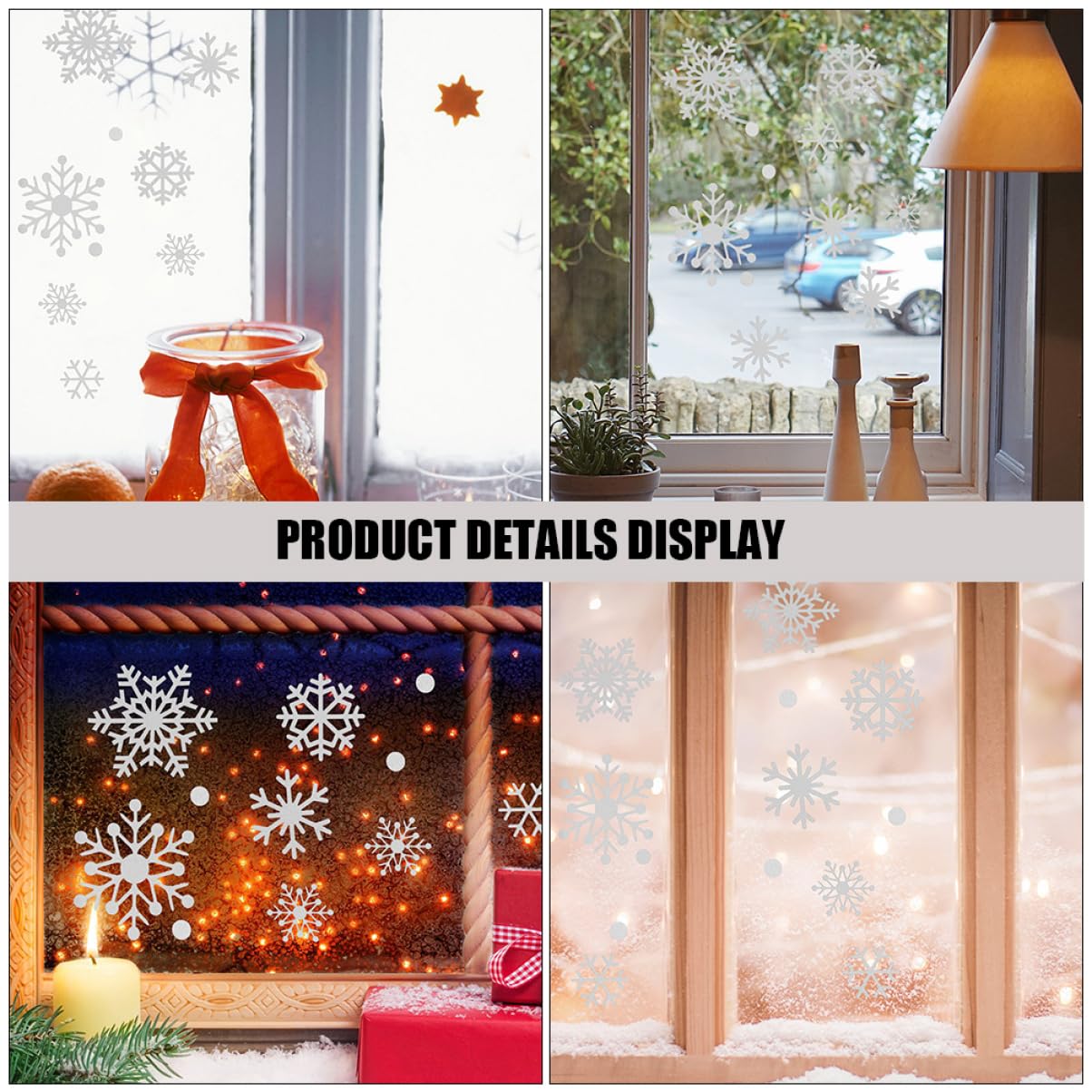 HOMSFOU 5fogli Decorazioni Natalizie per Finestre Adesivi Natalizi per Finestre in Decalcomanie Natalizie per Decorazioni per Porte Adesivi Natalizi per Pareti Decalcomanie per Pareti