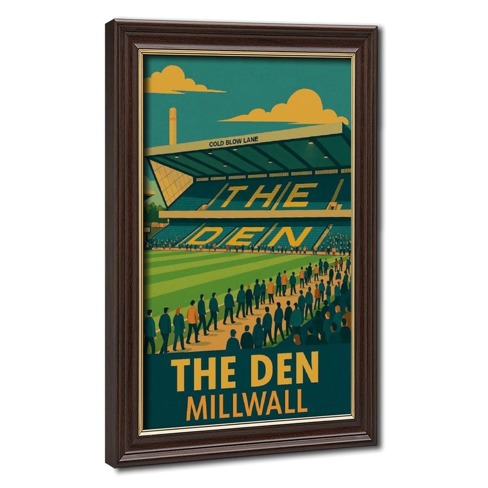 Bareronor Mokume Gane Frame-Style Football Pitch Poster Canvas Poster For Dorm Room Decor Gift
